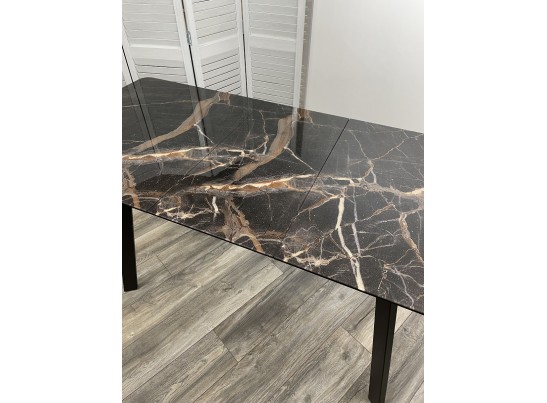 Стол АРУБА 140 МЕЙДЖИК, стекло / черный каркас в Ростове-на-Дону