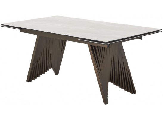 Стол IVAR 180 MARBLES TL-109 Серый мрамор, испанская керамика / Шоколадное золото каркас, ®DISAUR в Ростове-на-Дону