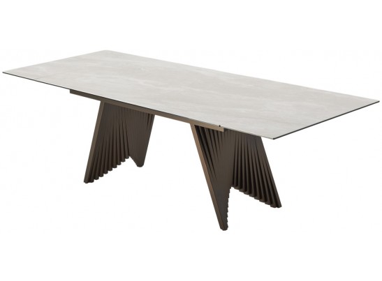 Стол IVAR 180 MARBLES TL-109 Серый мрамор, испанская керамика / Шоколадное золото каркас, ®DISAUR в Ростове-на-Дону