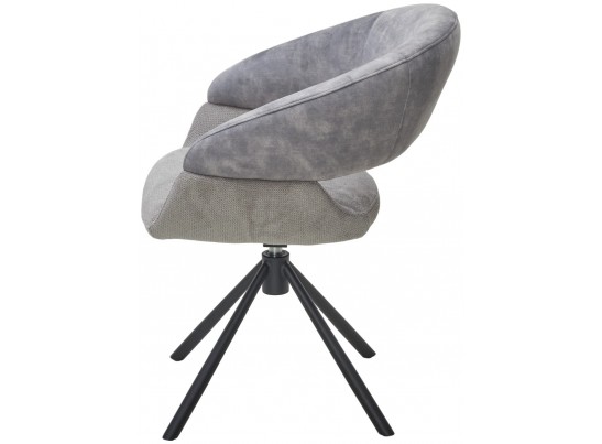 Стул EMBER 360 град. поворот. 7525-180 Серый, велюр/ ENJOY-451 Серый, ткань/ Черный, ®DISAUR в Ростове-на-Дону