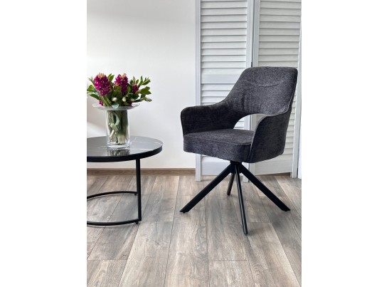 Стул GUARA 180 град. поворот. цвет серый RAVEN 18 / черный каркас, ®DISAUR в Ростове-на-Дону