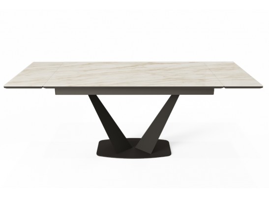 Стол Ниагара 140 Серый мрамор, керамика / черный каркас в Ростове-на-Дону