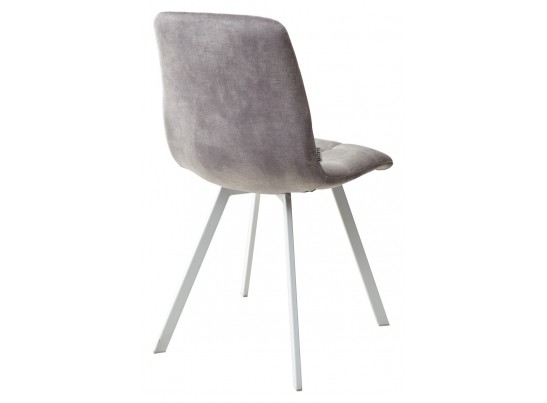 Стул CHILLI SQUARE PK6015-03 (VBP203) античный cеребристо-серый, велюр/ белый каркас в Ростове-на-Дону