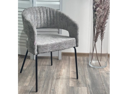 Стул SNUG 3018-17 серый, шенилл / черный каркас, ®DISAUR в Ростове-на-Дону