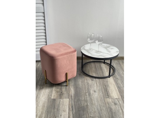 Пуф для гостиной ARES BLUVEL-52 PINK / GOLD в Ростове-на-Дону