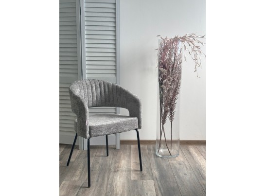 Стул SNUG 3018-17 серый, шенилл / черный каркас, ®DISAUR в Ростове-на-Дону