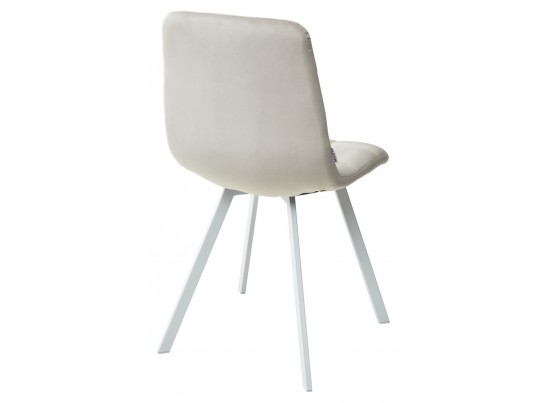 Стул CHILLI SQUARE G108-06 серебристо-серый, велюр/ белый каркас в Ростове-на-Дону
