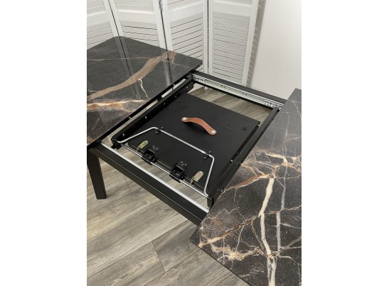 Стол АРУБА 140 МЕЙДЖИК, стекло / черный каркас в Ростове-на-Дону