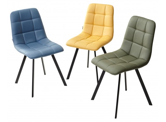 Стул CHILLI SQUARE HK017-19 глубокий желтый, PU / черный каркас в Ростове-на-Дону