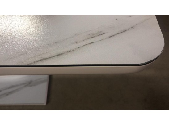 Стол ALTA 120 GREY-WHITE MARBLE/ WHITE глазурованное стекло в Ростове-на-Дону