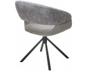 Стул EMBER 360 град. поворот. 7525-180 Серый, велюр/ ENJOY-451 Серый, ткань/ Черный, ®DISAUR в Ростове-на-Дону