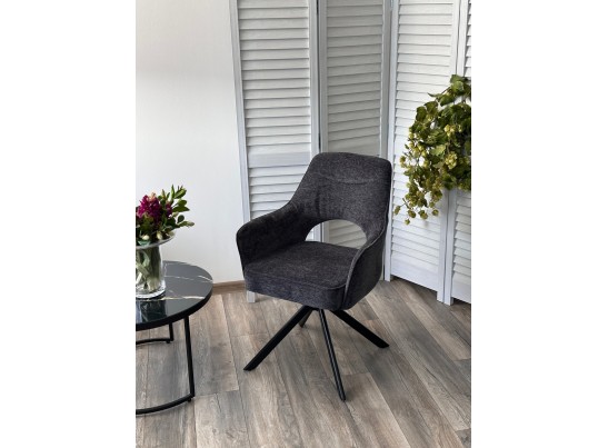 Стул GUARA 180 град. поворот. цвет серый RAVEN 18 / черный каркас, ®DISAUR в Ростове-на-Дону