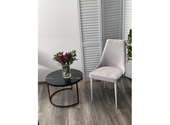 Стул NEPAL-P СВЕТЛО-СЕРЫЙ BM-4, велюр/ белый каркас в Ростове-на-Дону