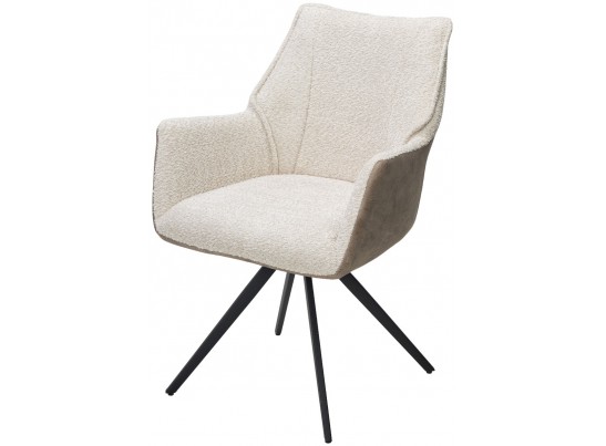 Стул BREVIS 180 град. поворот. XD841-02 Бежевый, букле/ GINO-101 Бежевый, ткань/ Черный, ®DISAUR