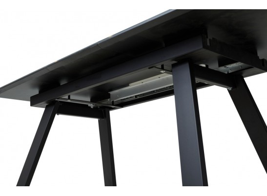 Стол Морис 140 Обсидиан сатинат, стекло / черный каркас в Ростове-на-Дону