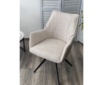 Стул BREVIS 180 град. поворот. XD841-02 Бежевый, букле/ GINO-101 Бежевый, ткань/ Черный, ®DISAUR