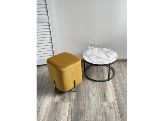 Пуф для гостиной ARES BLUVEL-68 YELLOW / GOLD в Ростове-на-Дону