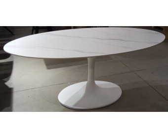 Стол AVOLA 180 MATT WHITE MARBLE SOLID CERAMIC / WHITE 