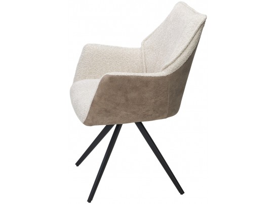 Стул BREVIS 180 град. поворот. XD841-02 Бежевый, букле/ GINO-101 Бежевый, ткань/ Черный, ®DISAUR