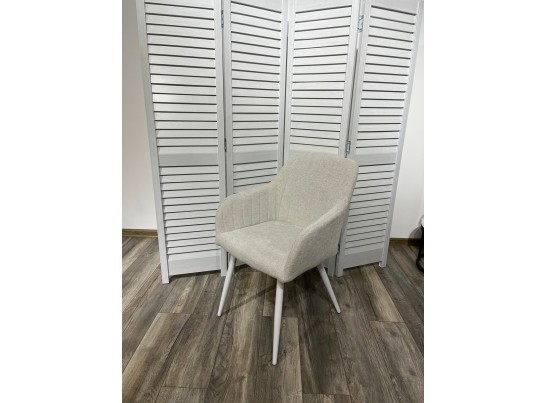 Стул BRANDY WZ2042-18 белая галька, фактурный велюр/ белый каркас в Ростове-на-Дону