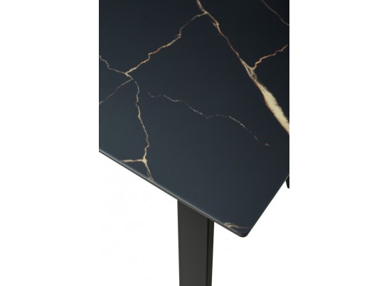 Стол Морис 140 Обсидиан сатинат, стекло / черный каркас в Ростове-на-Дону