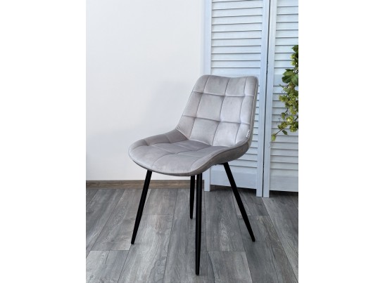 Стул MIAMI G062-37 светло-серый, велюр/ черный каркас в Ростове-на-Дону