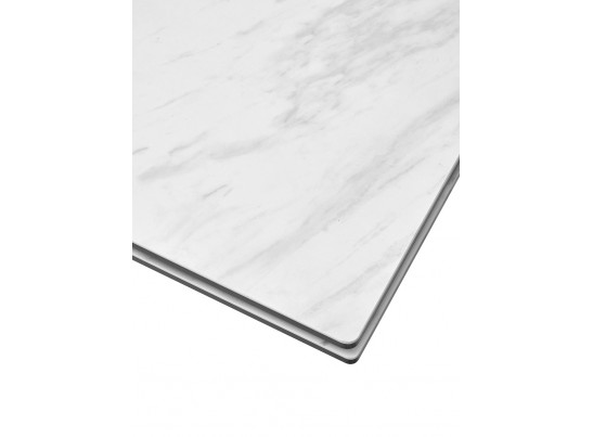 Стол БЕЛЛУНО (BELLUNO) 160 цвет KL-99 БЕЛЫЙ МРАМОР, итальянская керамика/ БЕЛЫЙ каркас, ®DISAUR в Ростове-на-Дону