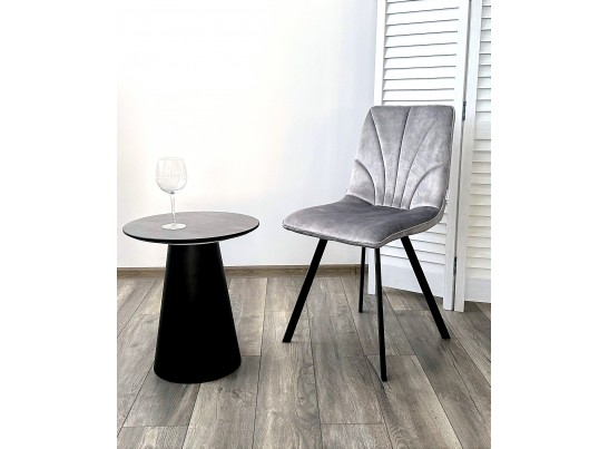 Стул ARFA UF912-09B античный светло-серый, велюр без "пальчикового" эффекта/ черный каркас, ®DISAUR в Ростове-на-Дону