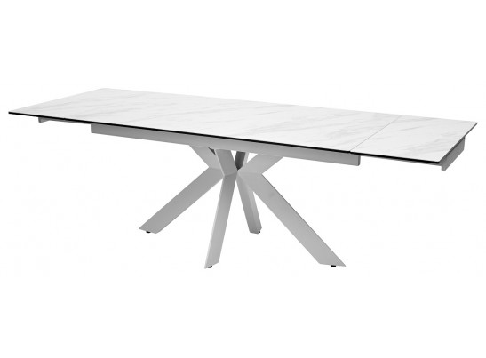 Стол БЕЛЛУНО (BELLUNO) 160 цвет KL-99 БЕЛЫЙ МРАМОР, итальянская керамика/ БЕЛЫЙ каркас, ®DISAUR в Ростове-на-Дону
