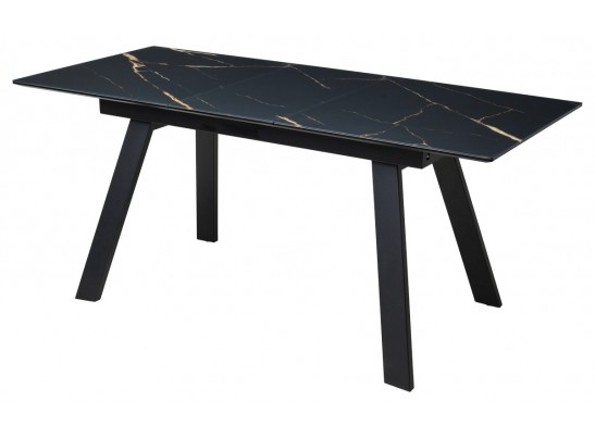 Стол Морис 140 Обсидиан сатинат, стекло / черный каркас в Ростове-на-Дону