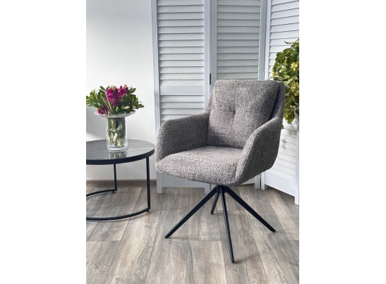 Стул MEADOW 360 град. поворот. Темно-серый XD841-16, букле / черный каркас, ®DISAUR в Ростове-на-Дону