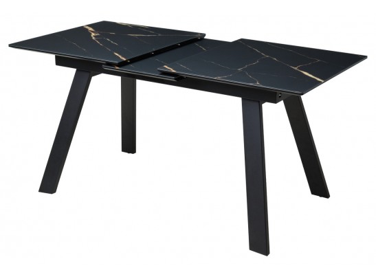 Стол Морис 140 Обсидиан сатинат, стекло / черный каркас в Ростове-на-Дону