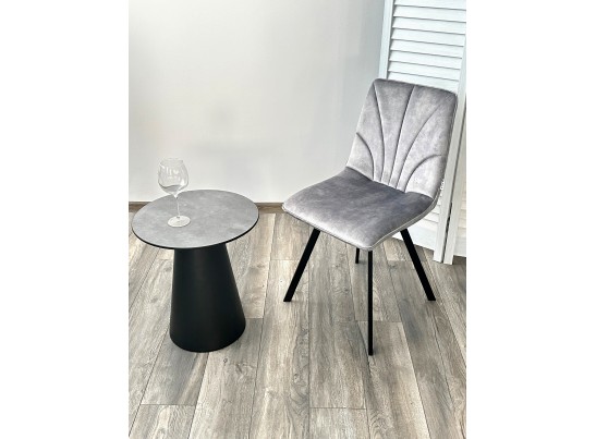 Стул ARFA UF912-09B античный светло-серый, велюр без "пальчикового" эффекта/ черный каркас, ®DISAUR в Ростове-на-Дону