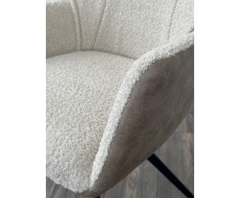 Стул BREVIS 180 град. поворот. XD841-02 Бежевый, букле/ GINO-101 Бежевый, ткань/ Черный, ®DISAUR