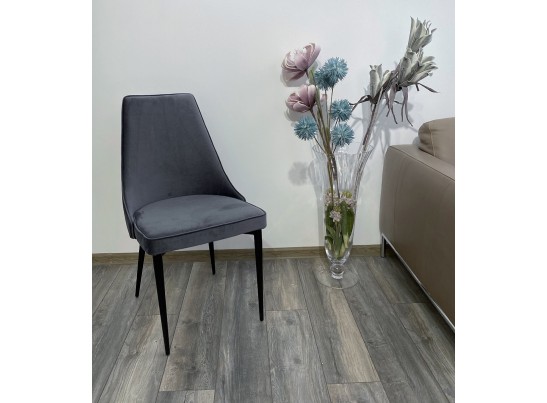 Стул NEPAL-P СЕРЫЙ #27, велюр/ черный каркас в Ростове-на-Дону