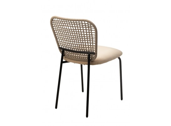 Стул JUNO G062-03 светлый беж, велюр / черный каркас в Ростове-на-Дону