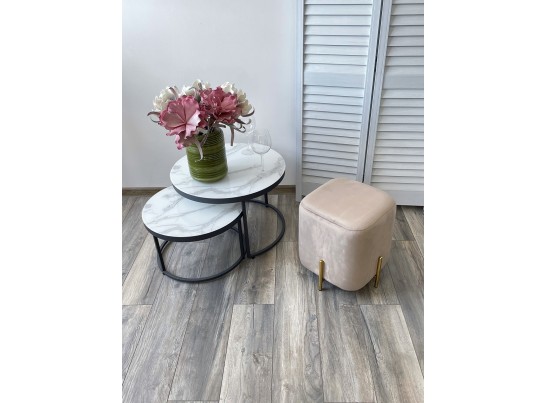 Пуф для гостиной ARES BLUVEL-40 BEIGE / GOLD в Ростове-на-Дону