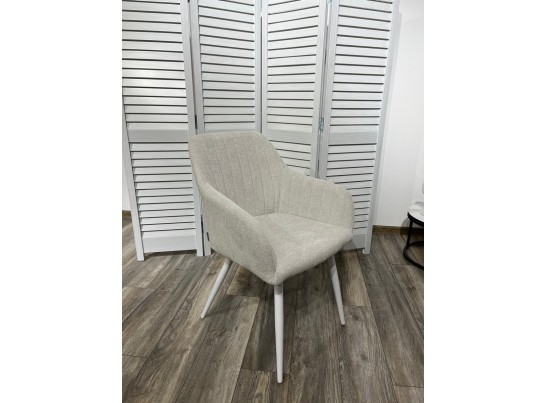 Стул BRANDY WZ2042-18 белая галька, фактурный велюр/ белый каркас в Ростове-на-Дону