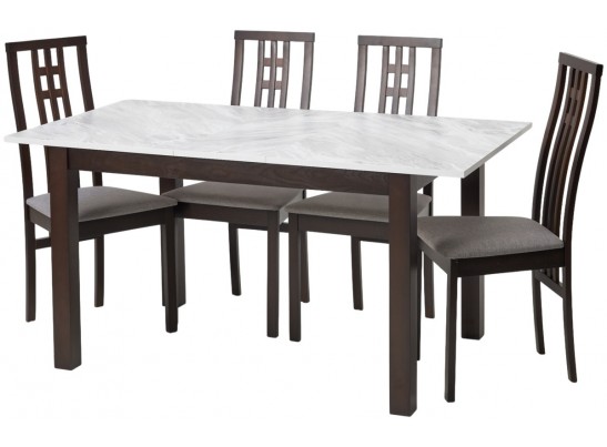 Стол TME-6931 MBH SWEDEN белый мрамор / BB темный орех M-City в Ростове-на-Дону