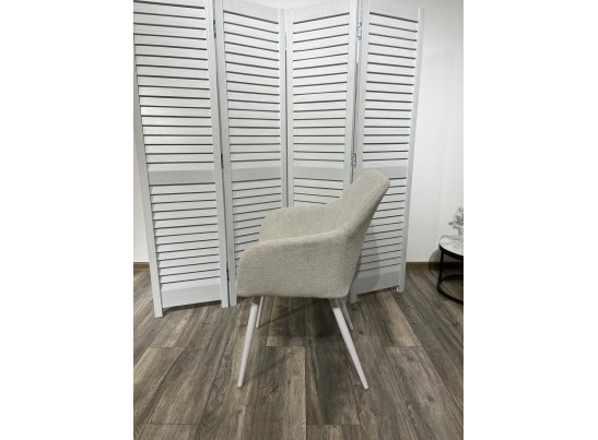 Стул BRANDY WZ2042-18 белая галька, фактурный велюр/ белый каркас в Ростове-на-Дону