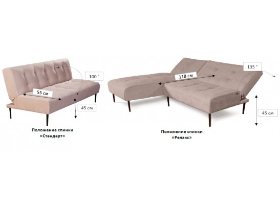 Диван-кровать МОНАКО серый #27, велюр, трехместный, прямой, клик-кляк в Ростове-на-Дону