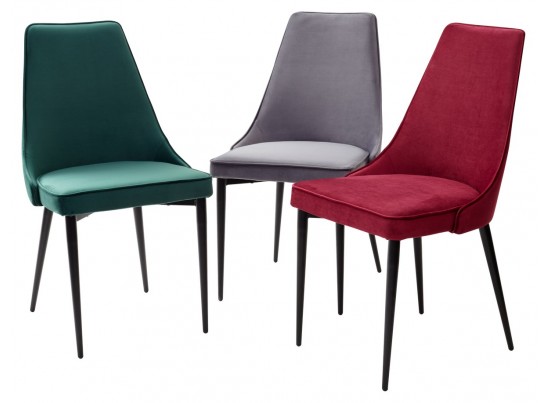 Стул NEPAL-P СЕРЫЙ #27, велюр/ черный каркас в Ростове-на-Дону