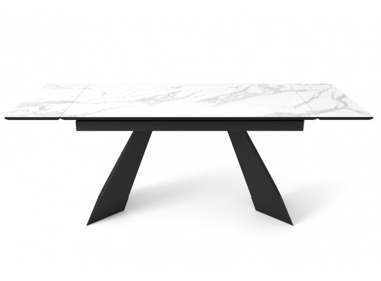 Стол Купер 160 Бежевый мрамор матовый, керамика / черный каркас в Ростове-на-Дону