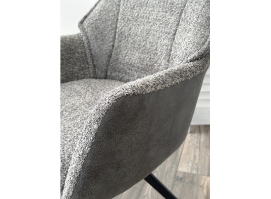 Стул BREVIS 180 град. поворот. XD841-16 Серый, букле/ GINO-457 Серый, ткань/ Черный, ®DISAUR