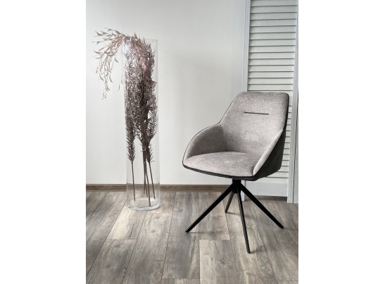 Стул TORNADO 360 град. Серый Brego-07, ткань/ темно-серый Modern-454, велюр/ черный каркас, DISAUR в Ростове-на-Дону