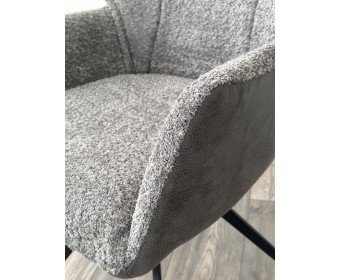 Стул BREVIS 180 град. поворот. XD841-16 Серый, букле/ GINO-457 Серый, ткань/ Черный, ®DISAUR