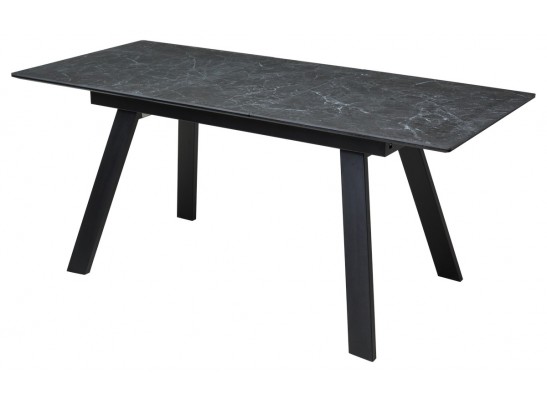 Стол Морис 140 Темно-серый мрамор матовый, керамика / черный каркас в Ростове-на-Дону