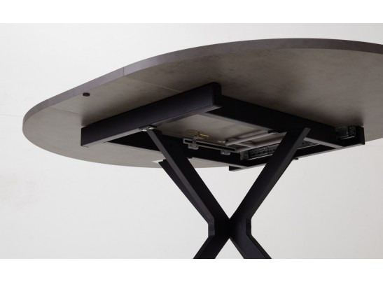 Стол ВЕГА D110 раскладной Бетон Чикаго темно-серый/ черный каркас БЕЗ НДС в Ростове-на-Дону