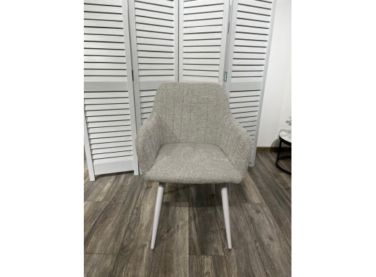 Стул BRANDY WZ2042-19 галечный серый фактурный велюр/ белый каркас в Ростове-на-Дону