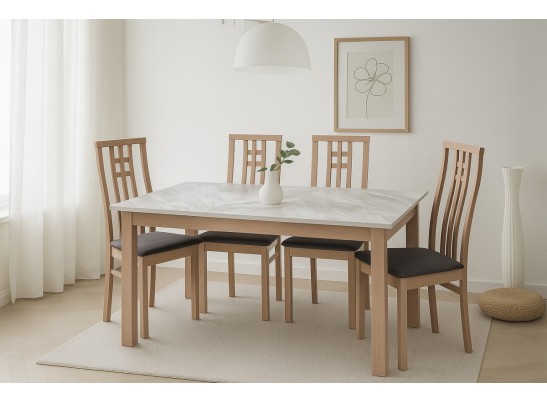 Стол TME-6931 MBH SWEDEN белый мрамор / MILKY WHITE M-City в Ростове-на-Дону